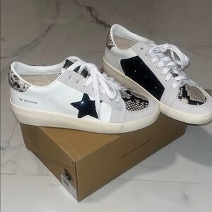 Vintage Havana White and Black Bonnie Slip On Sneakers